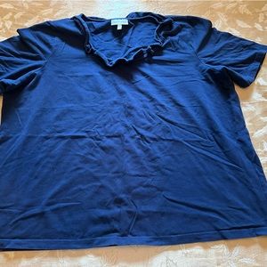 Women’s Fashion Bug Navy Blue Ruffle Short Sleeve Top
